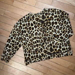 ZARA | Leopard Crew Neck Pullover Sweater